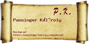 Passinger Károly névjegykártya