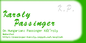 karoly passinger business card